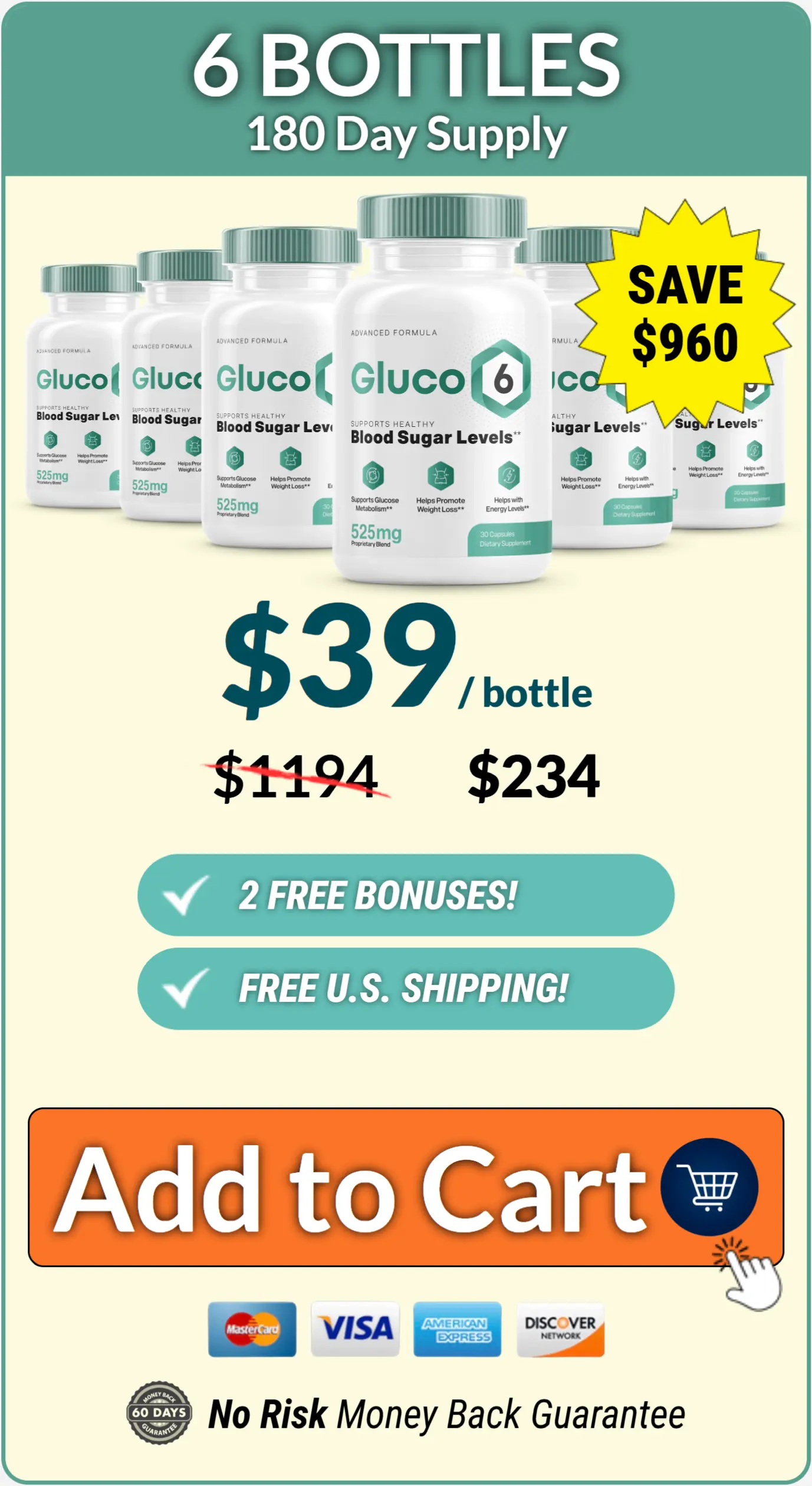 Gluco6 bottle pricing